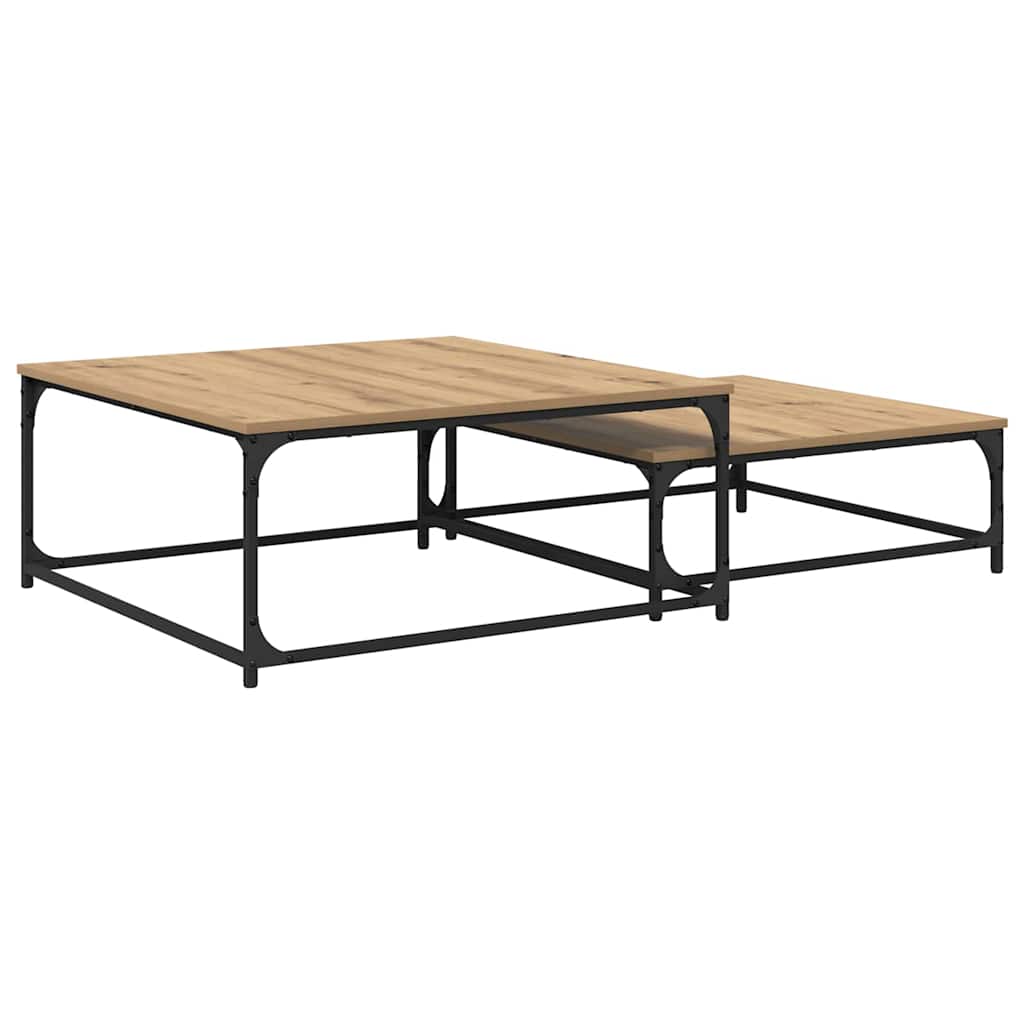Τραπεζάκι σαλονιού 2 pcs Artisan Oak Επεξεργασμένο ξύλο - Pakobazaar