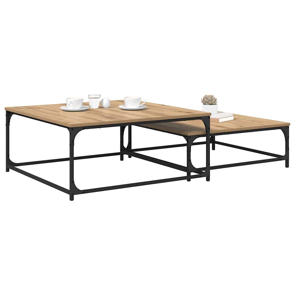 Τραπεζάκι σαλονιού 2 pcs Artisan Oak Επεξεργασμένο ξύλο - Pakobazaar
