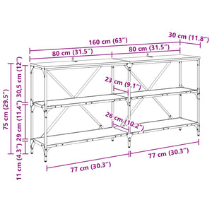 Τραπέζι κονσόλας με ράφι Artisan Oak 160 x 30 x 75 εκ - Pakobazaar