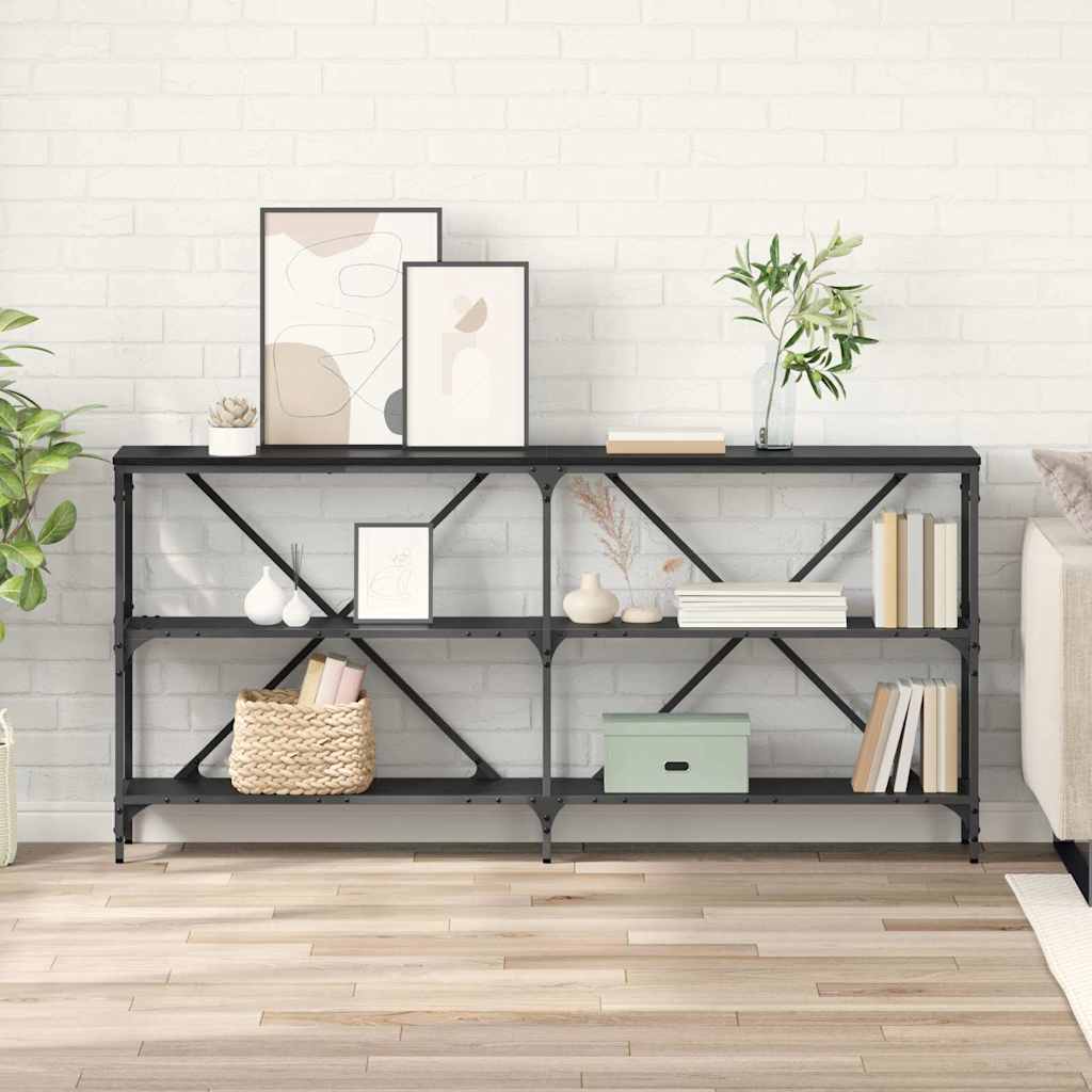 Τραπέζι κονσόλας Μαύρη Οξυά 160 x 30 x 75 εκ Επεξεργασμένο ξύλο