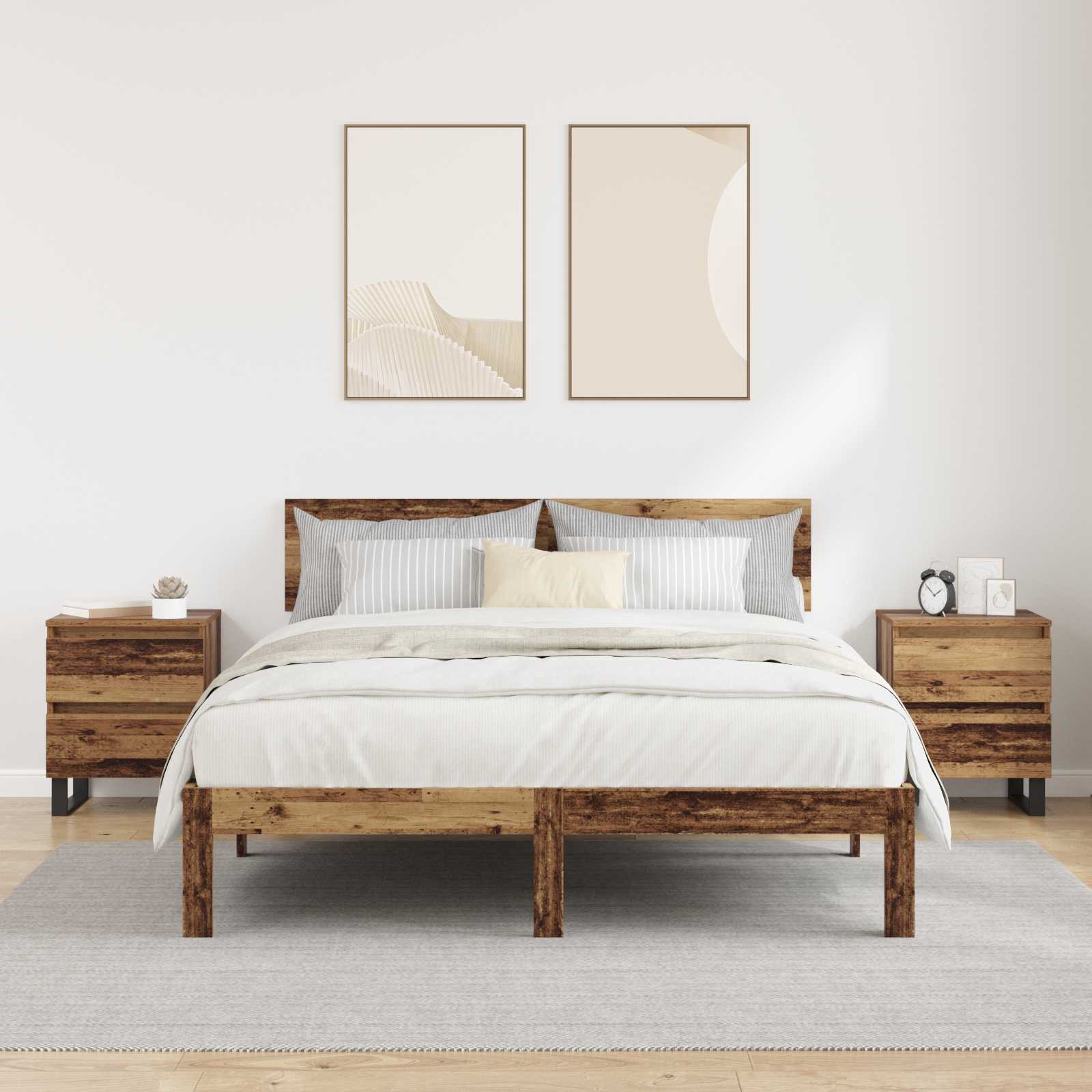 Κομοδίνο 2 pcs Παλιό ξύλο 40 x 35 x 50 εκ. Επεξεργασμένο ξύλο - Pakobazaar