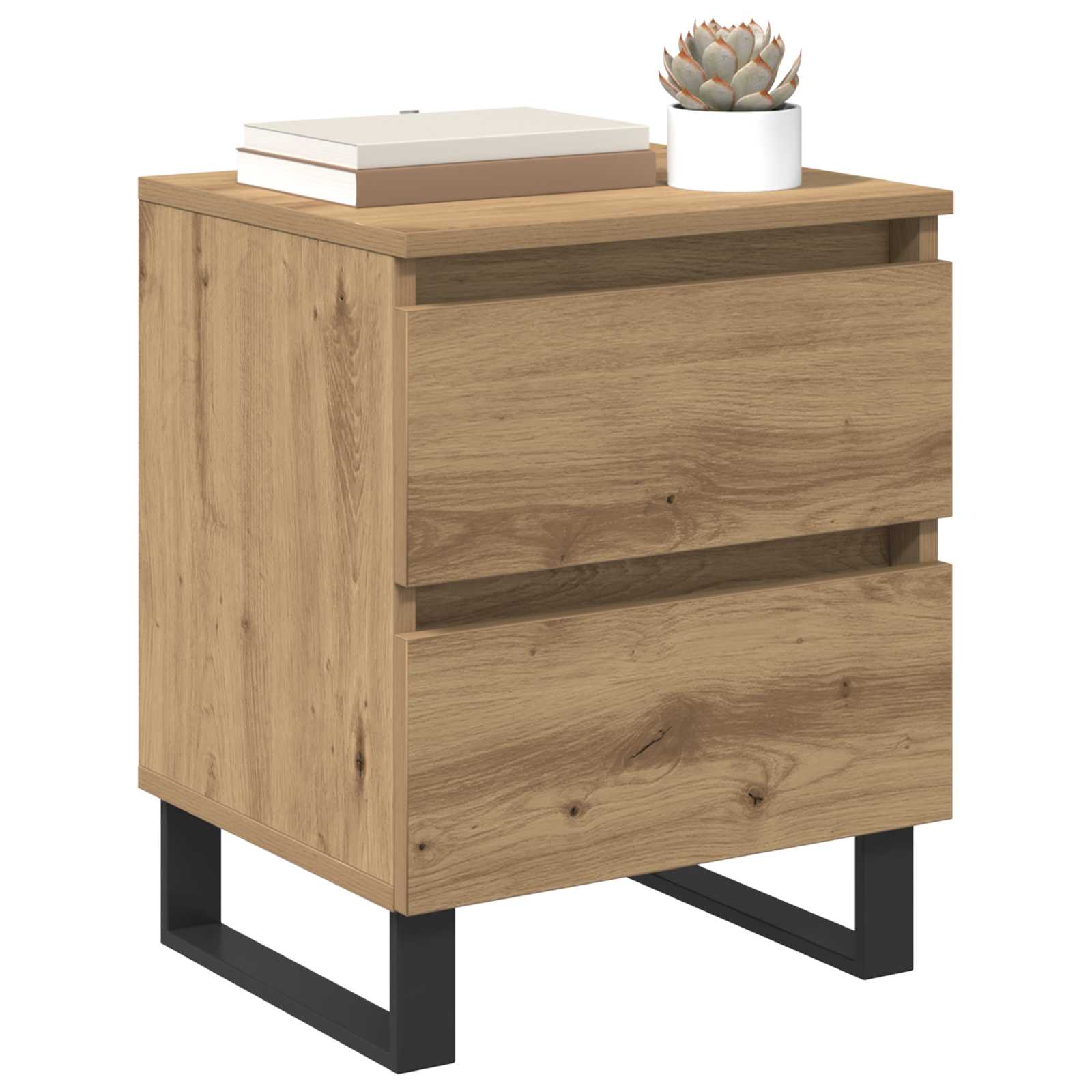 Κομοδίνο 2 pcs Artisan Oak 40 x 35 x 50 εκ. Επεξεργασμένο ξύλο - Pakobazaar