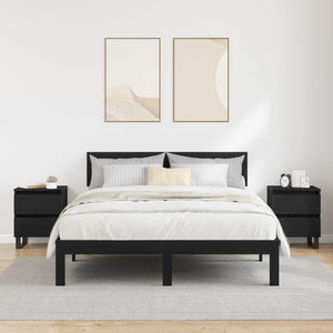 Κομοδίνο 2 pcs Μαύρη Οξυά 40 x 35 x 50 εκ. Επεξεργασμένο ξύλο - Pakobazaar