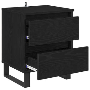 Κομοδίνο 2 pcs Μαύρη Οξυά 40 x 35 x 50 εκ. Επεξεργασμένο ξύλο - Pakobazaar