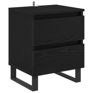 Κομοδίνο 2 pcs Μαύρη Οξυά 40 x 35 x 50 εκ. Επεξεργασμένο ξύλο - Pakobazaar