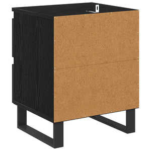 Κομοδίνο 2 pcs Μαύρη Οξυά 40 x 35 x 50 εκ. Επεξεργασμένο ξύλο - Pakobazaar