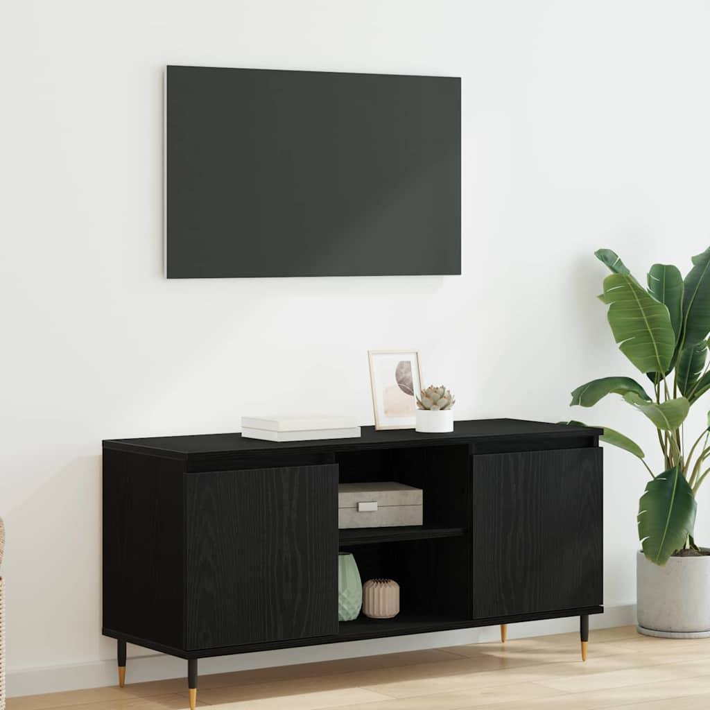 Ντουλάπι TV Μαύρη Οξυά 104 x 35 x 50 εκ. Επεξεργασμένο ξύλο