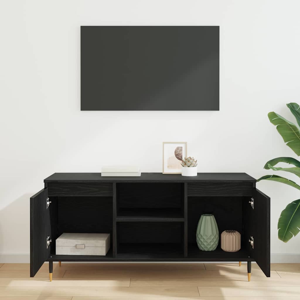 Ντουλάπι TV Μαύρη Οξυά 104 x 35 x 50 εκ. Επεξεργασμένο ξύλο