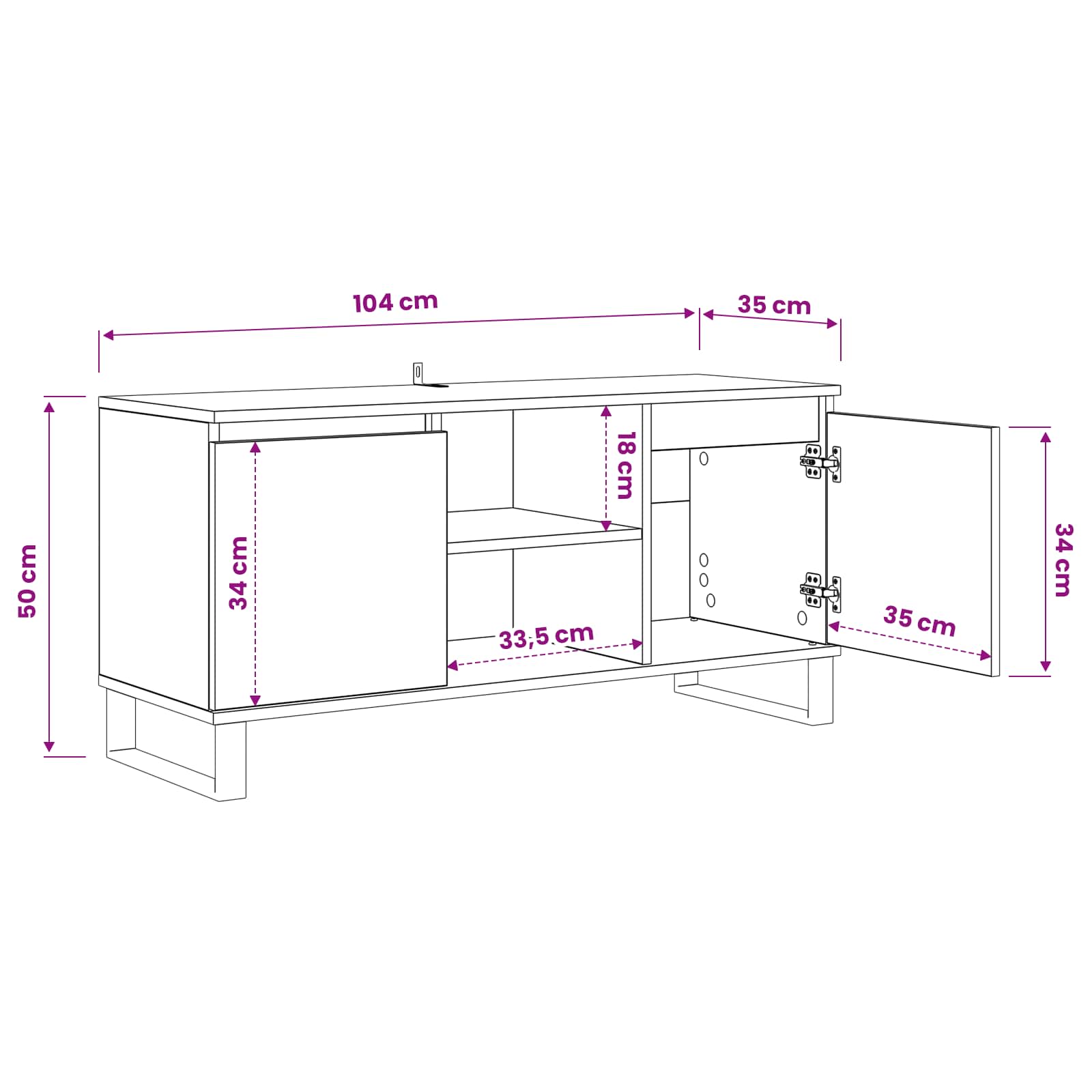 Ντουλάπι TV Artisan Oak 104 x 35 x 50 εκ. Επεξεργασμένο ξύλο - Pakobazaar