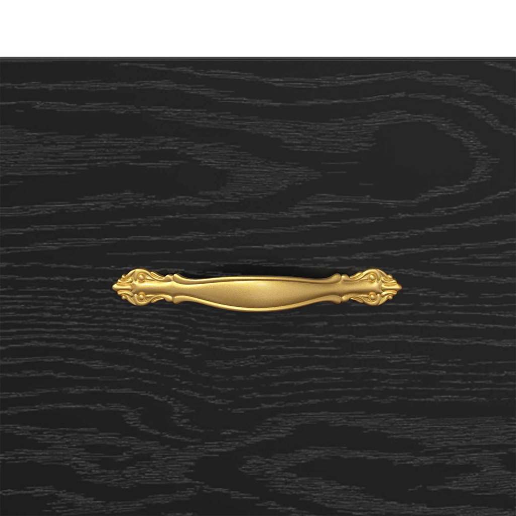 Κομοδίνο 2 pcs Μαύρη Οξυά 40 x 35 x 47,5 εκ Επεξεργασμένο ξύλο