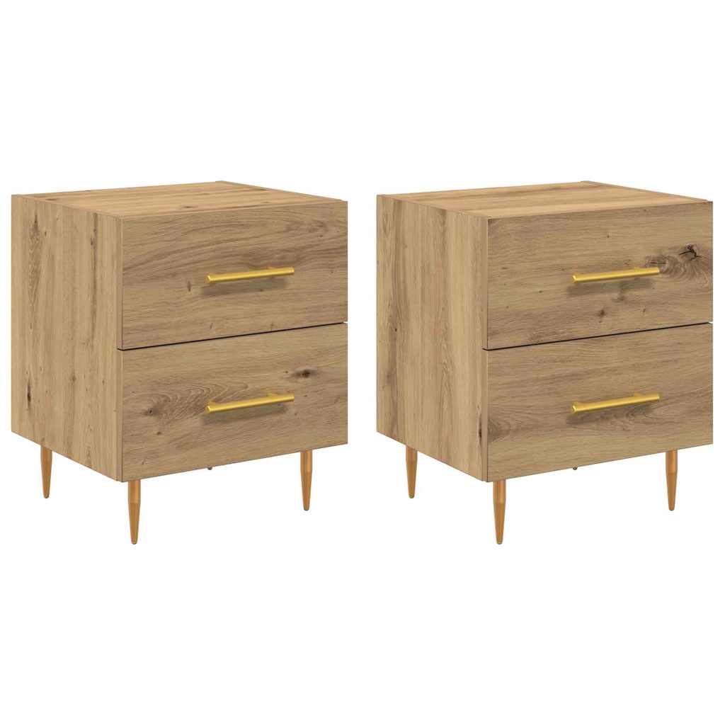 Κομοδίνο 2 pcs Artisan Oak 40 x 35 x 47,5 εκ Επεξεργασμένο ξύλο - Pakobazaar