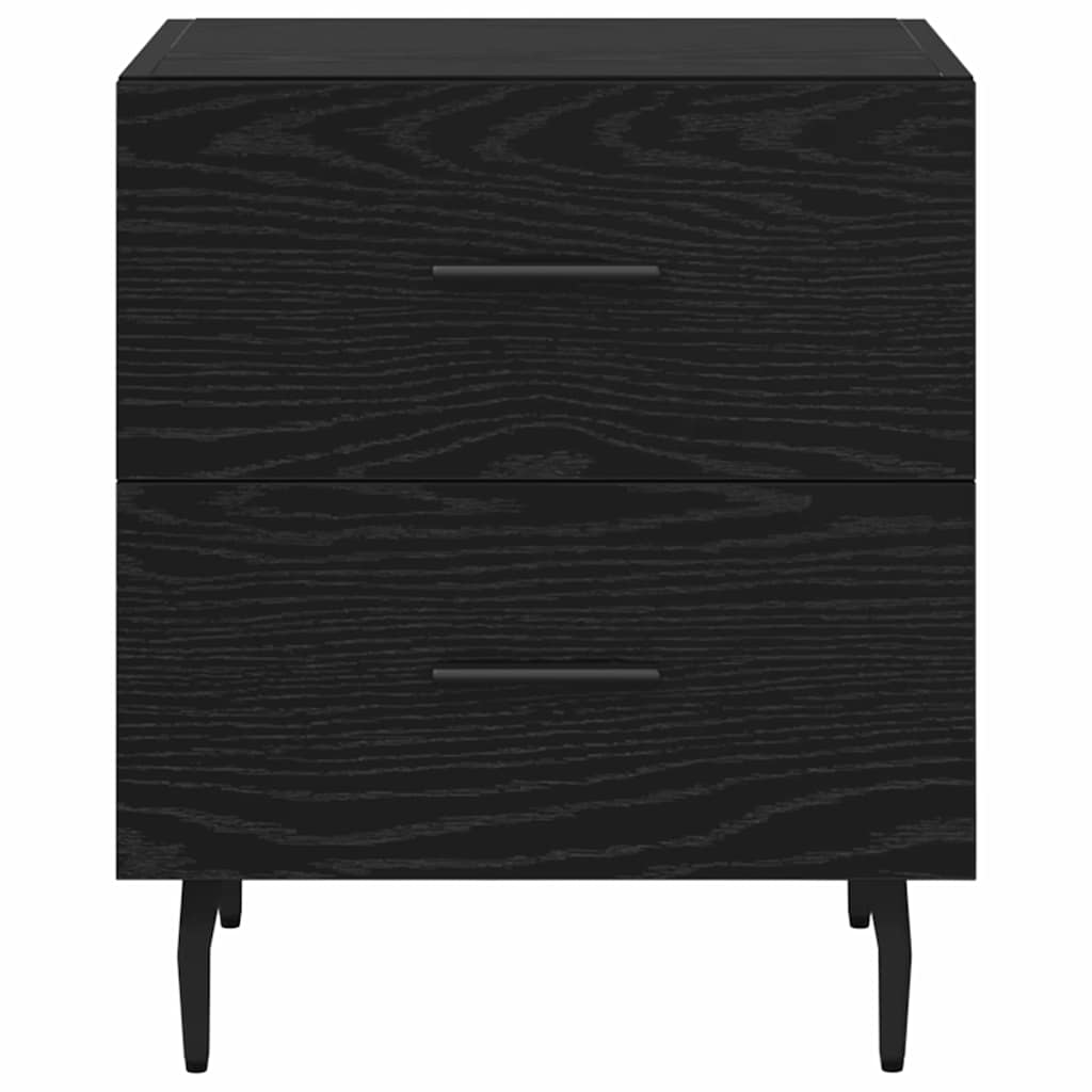 Κομοδίνο 2 pcs Μαύρη Οξυά 40 x 35 x 47,5 εκ Επεξεργασμένο ξύλο