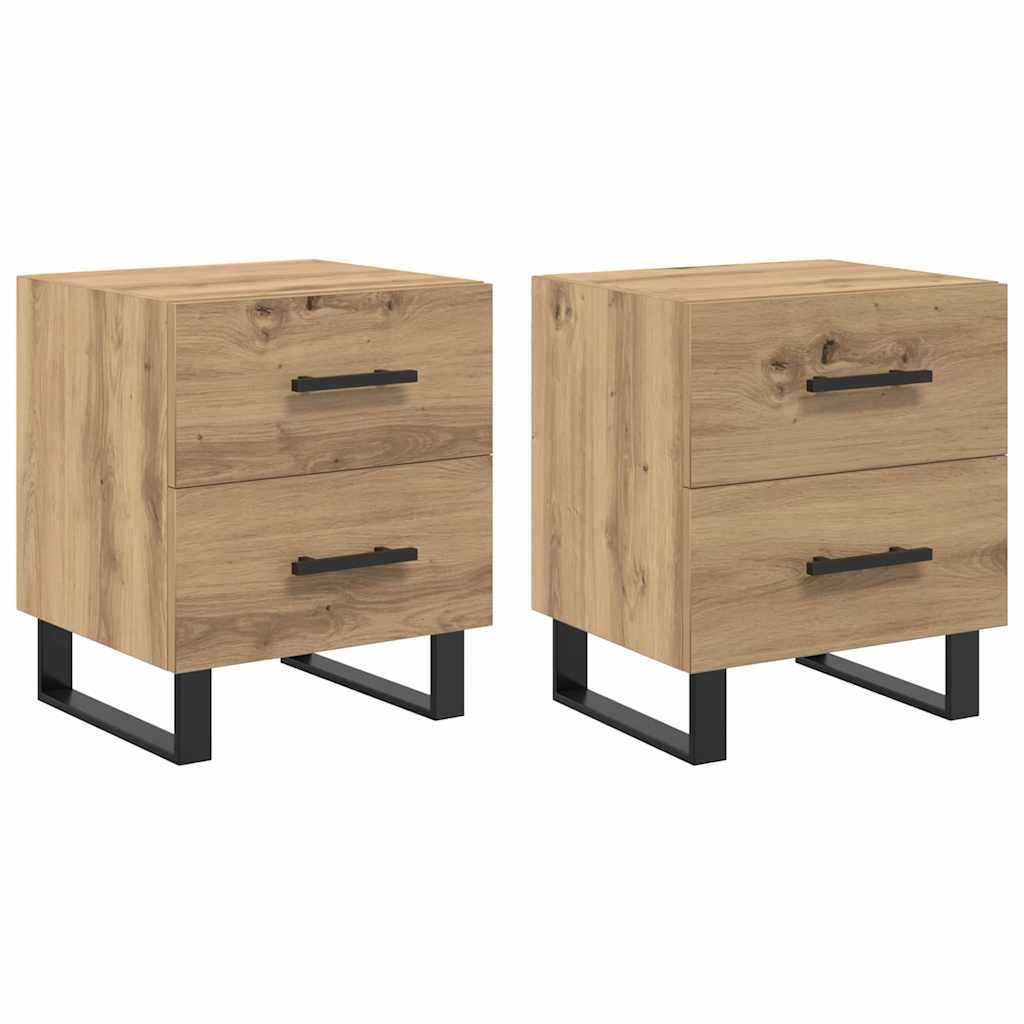Κομοδίνο 2 pcs Artisan Oak 40 x 35 x 47,5 εκ Επεξεργασμένο ξύλο - Pakobazaar