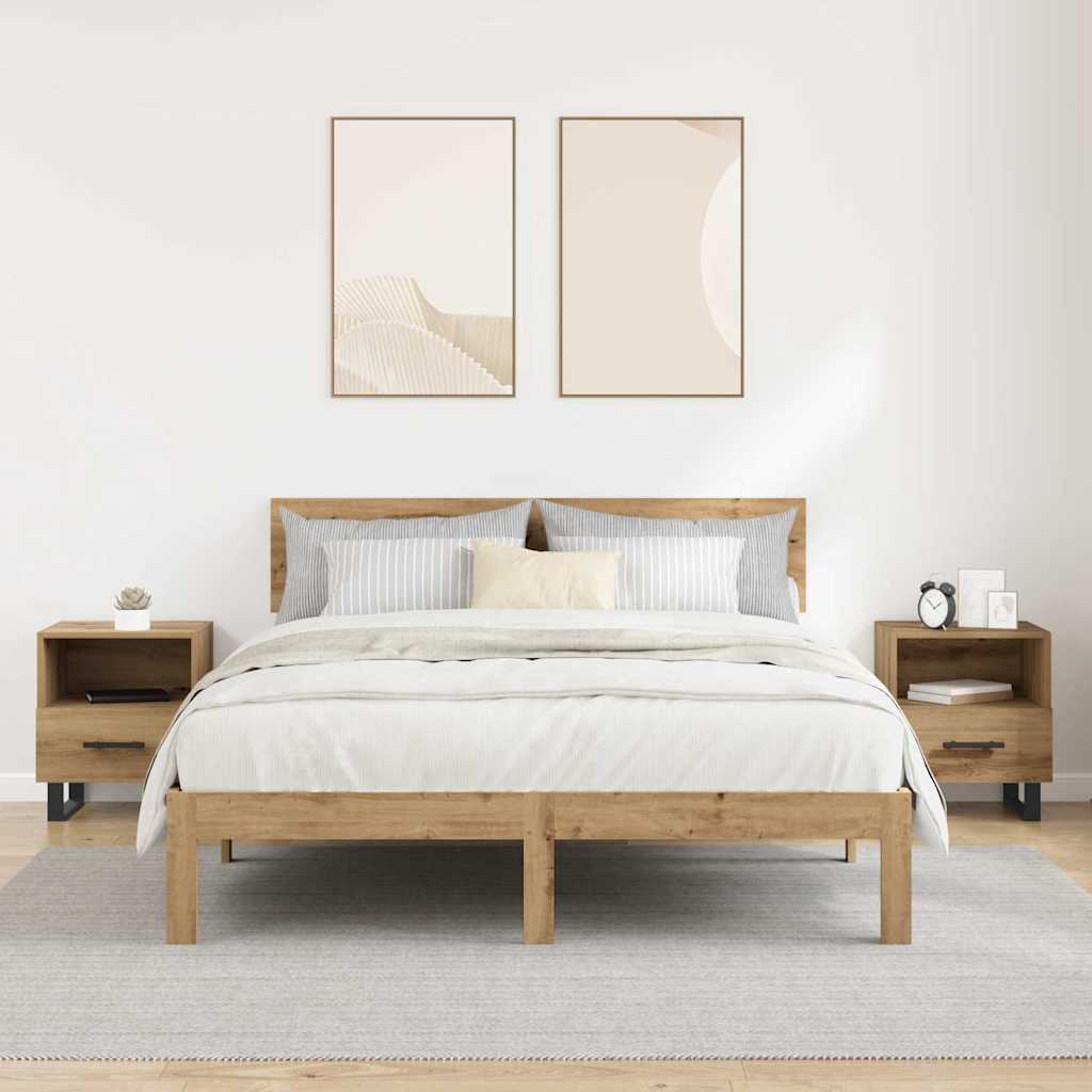 Κομοδίνο 2 pcs Artisan Oak 40 x 35 x 47,5 εκ Επεξεργασμένο ξύλο