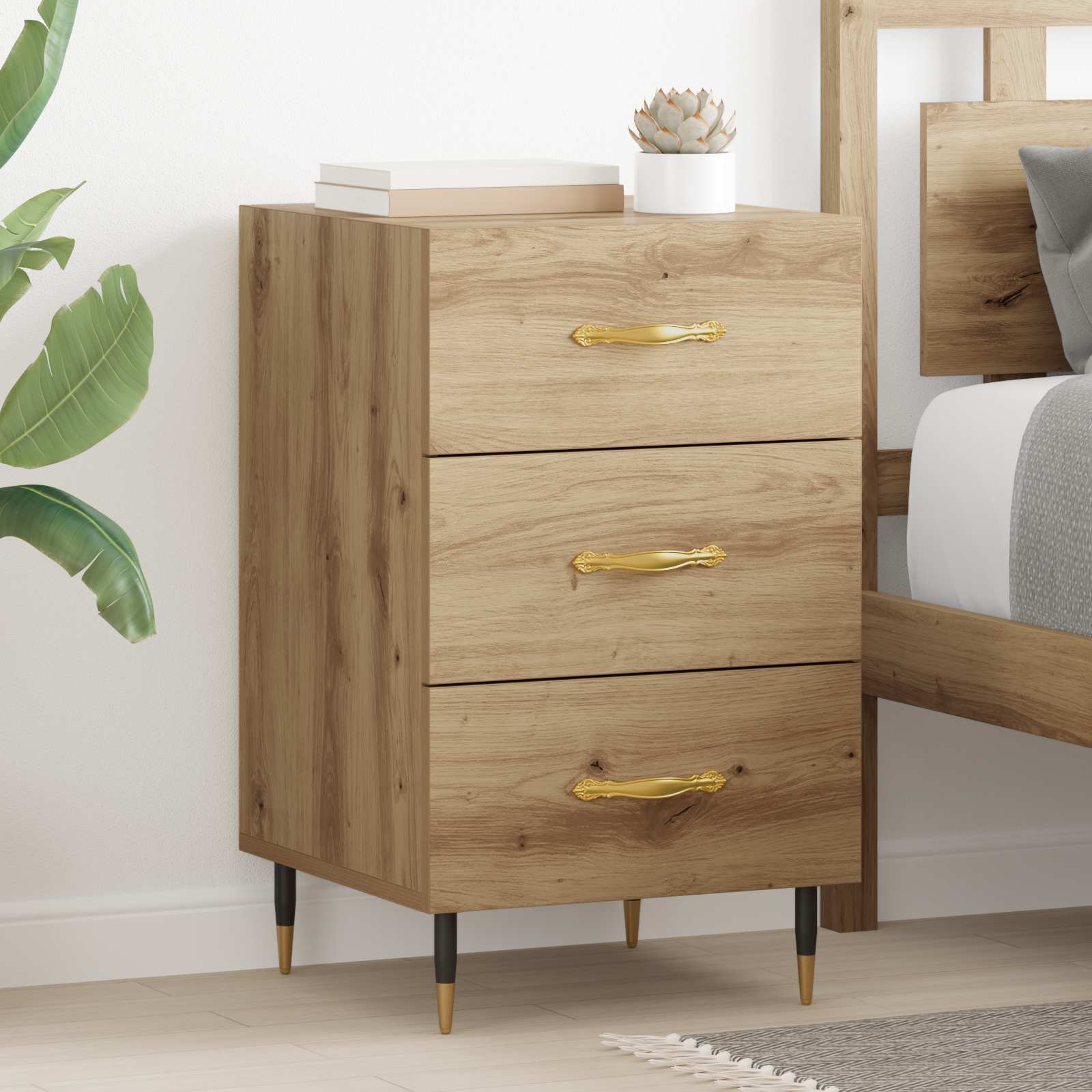 Κομοδίνο Artisan Oak 40 x 40 x 66 εκ. Επεξεργασμένο ξύλο - Pakobazaar
