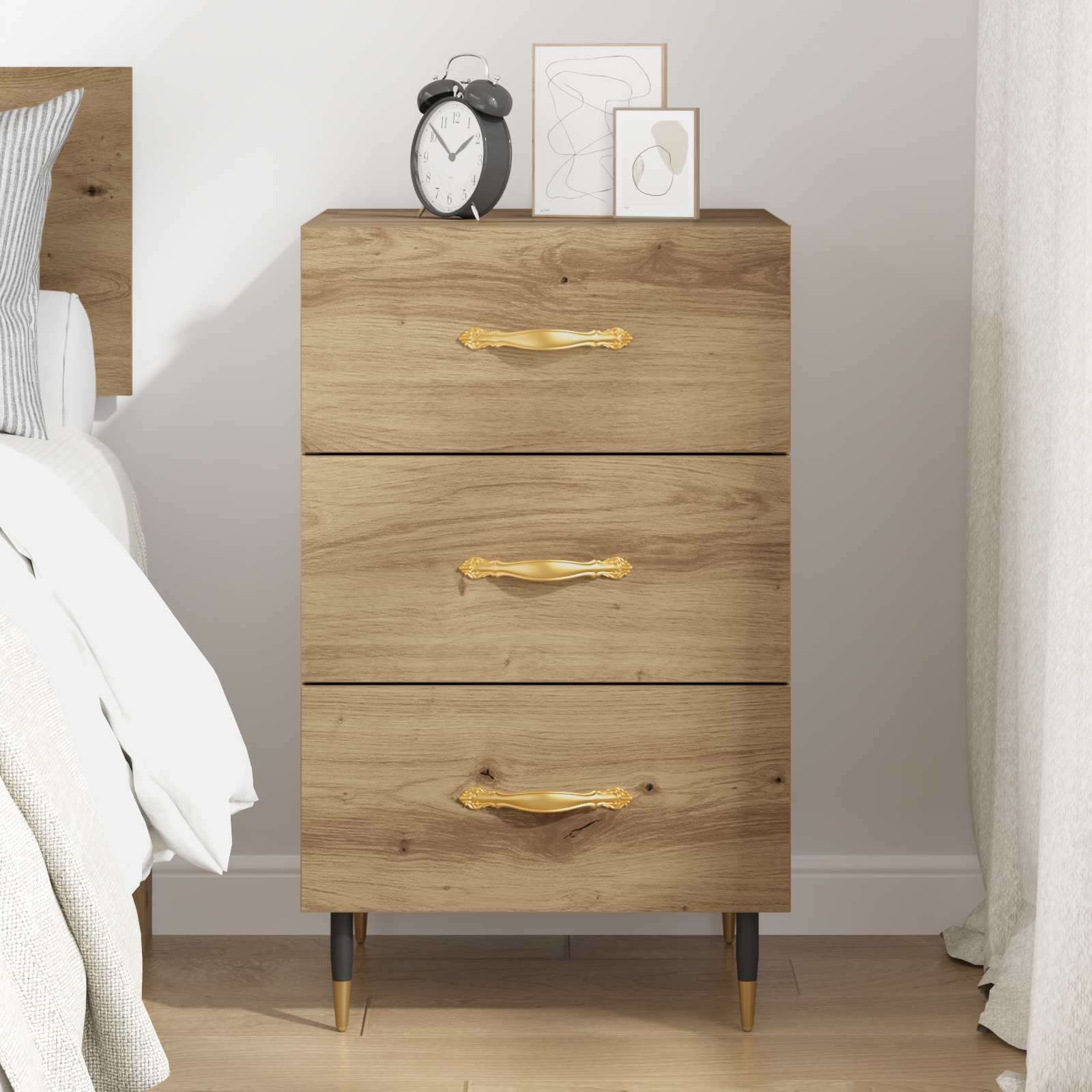 Κομοδίνο Artisan Oak 40 x 40 x 66 εκ. Επεξεργασμένο ξύλο - Pakobazaar