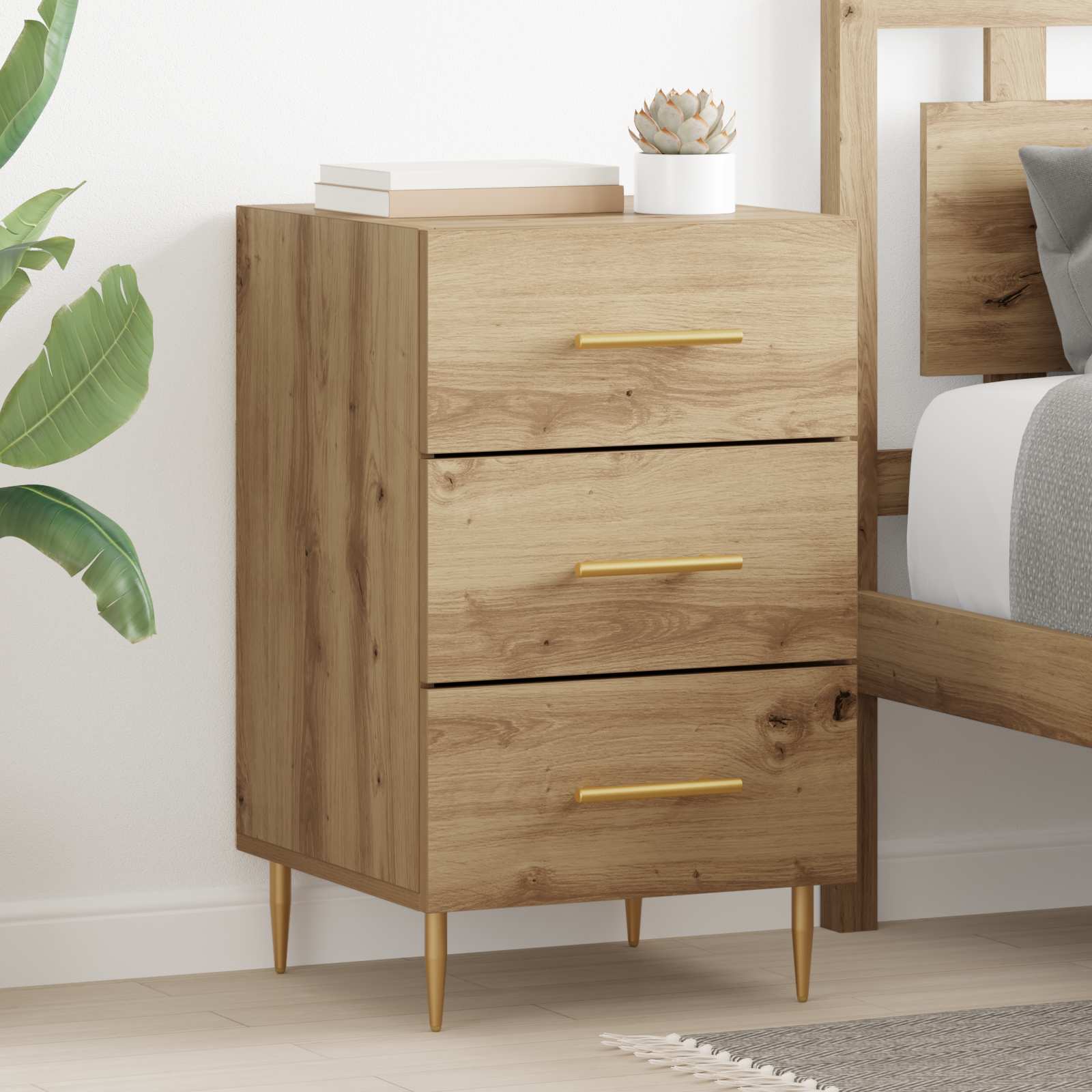 Κομοδίνο Artisan Oak 40 x 40 x 66 εκ. Επεξεργασμένο ξύλο - Pakobazaar