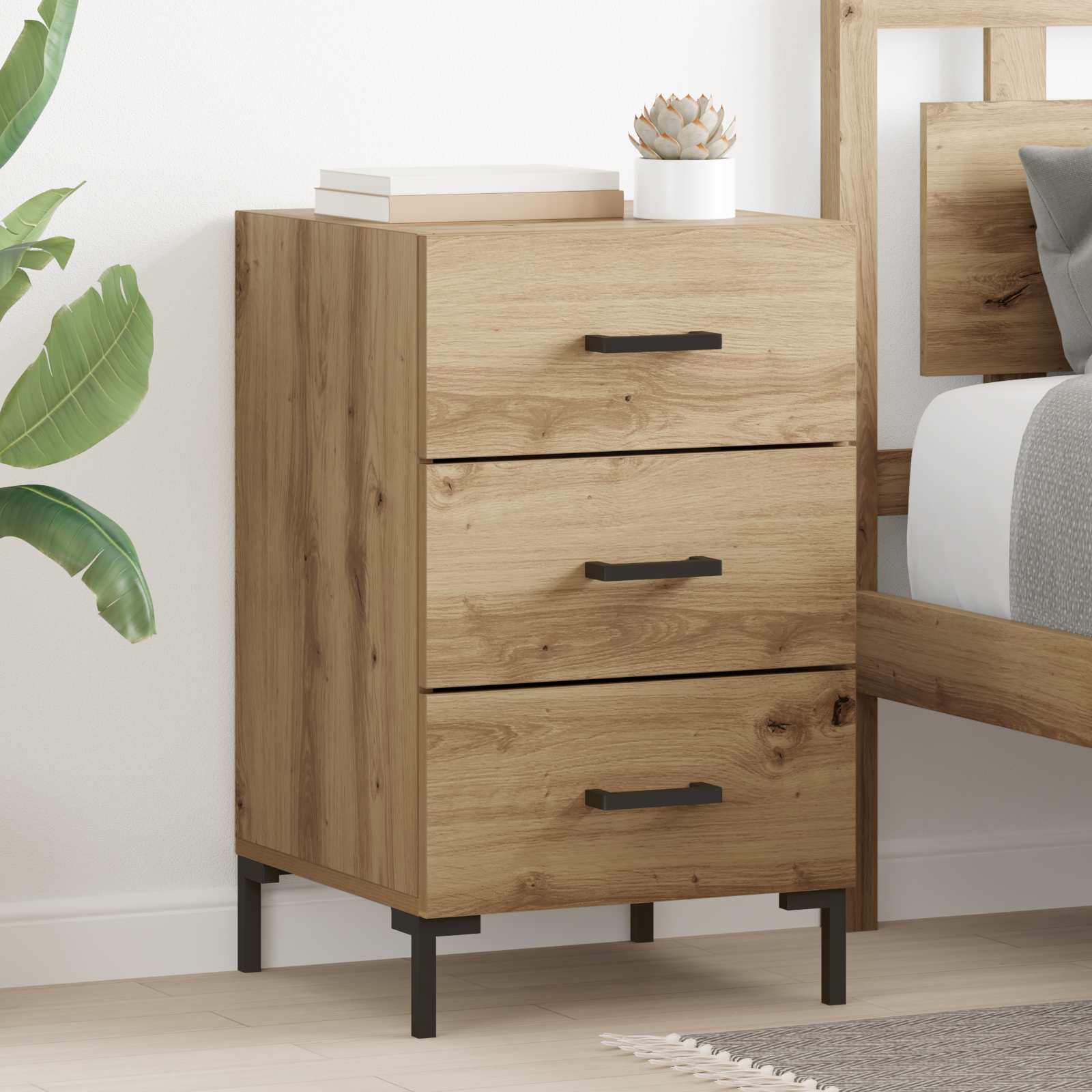 Κομοδίνο Artisan Oak 40 x 40 x 66 εκ. Επεξεργασμένο ξύλο - Pakobazaar
