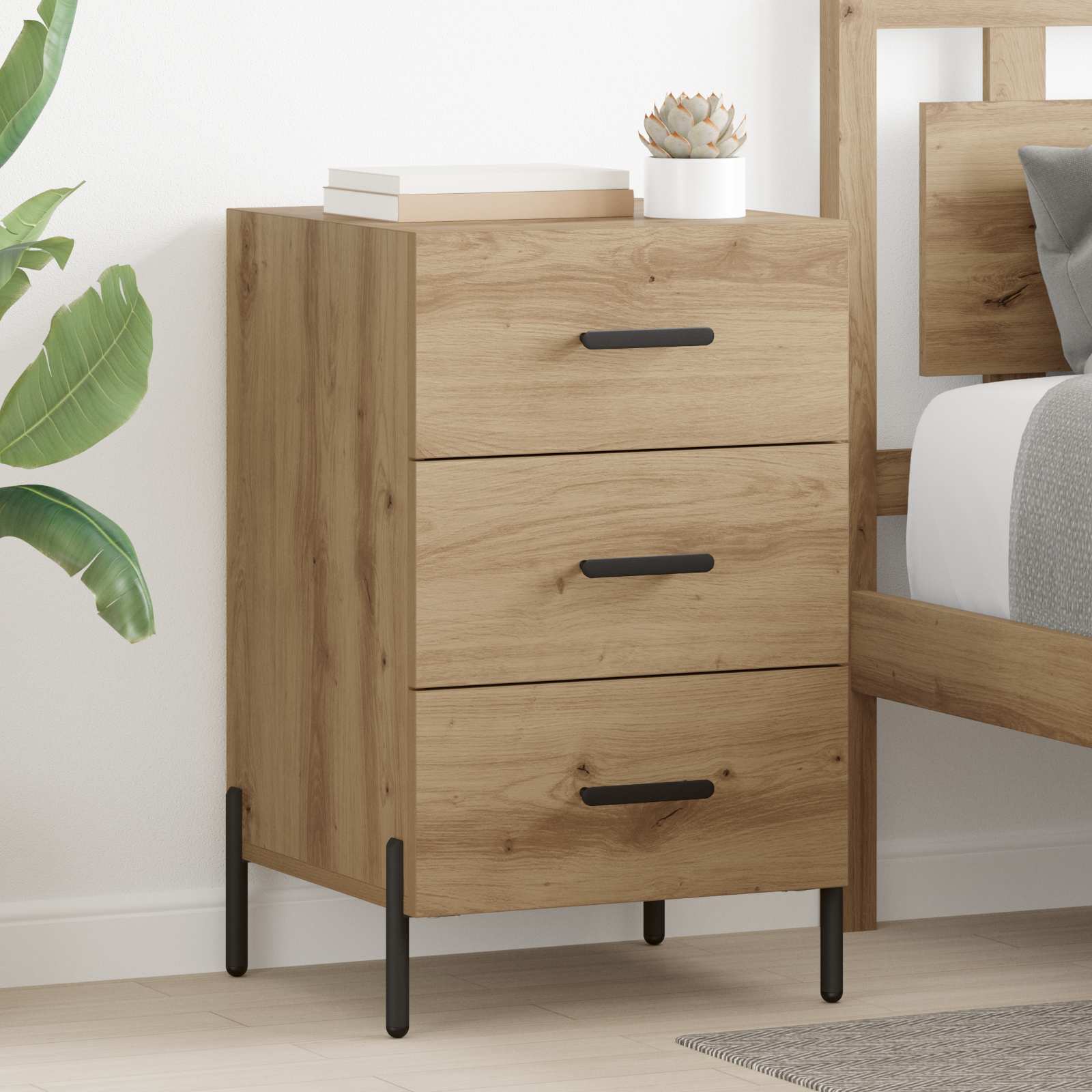 Κομοδίνο Artisan Oak 40 x 40 x 66 εκ. Επεξεργασμένο ξύλο - Pakobazaar
