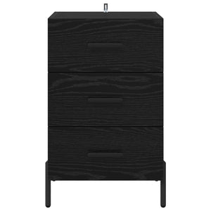 Κομοδίνο Μαύρη Οξυά 40 x 40 x 66 εκ. Επεξεργασμένο ξύλο - Pakobazaar