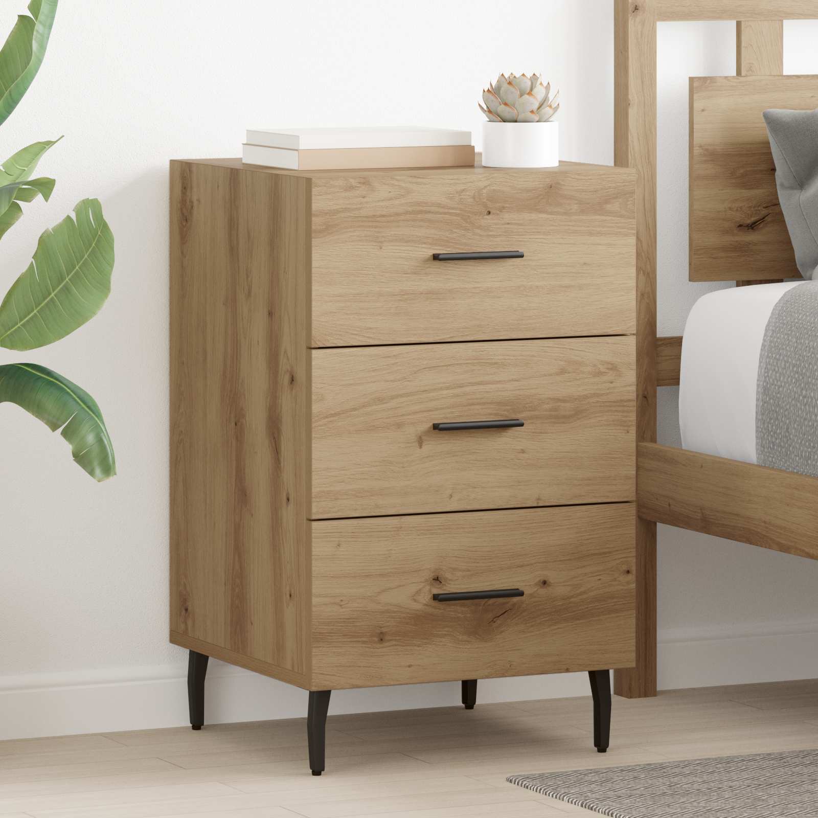 Κομοδίνο Artisan Oak 40 x 40 x 66 εκ. Επεξεργασμένο ξύλο - Pakobazaar