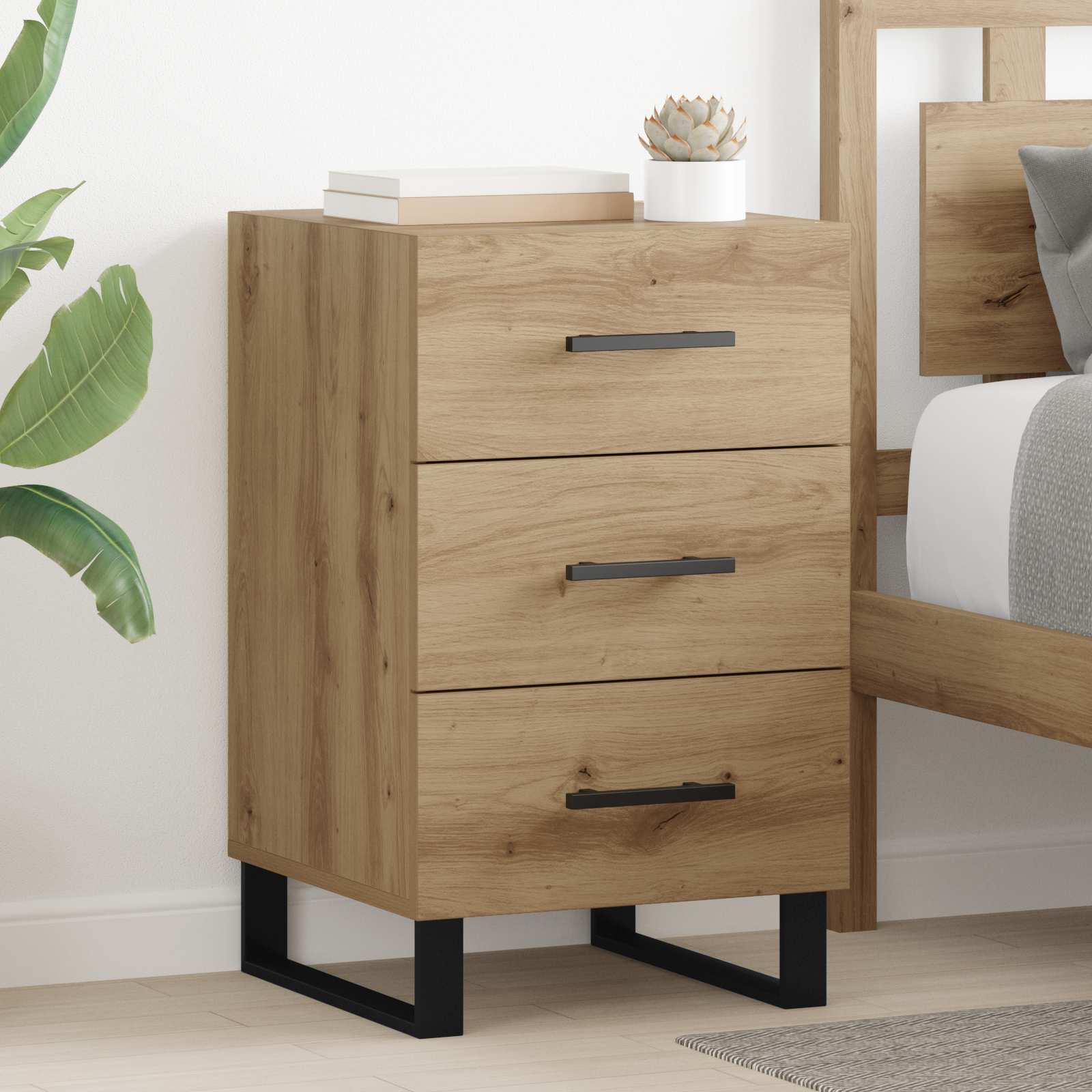 Κομοδίνο Artisan Oak 40 x 40 x 66 εκ. Επεξεργασμένο ξύλο - Pakobazaar