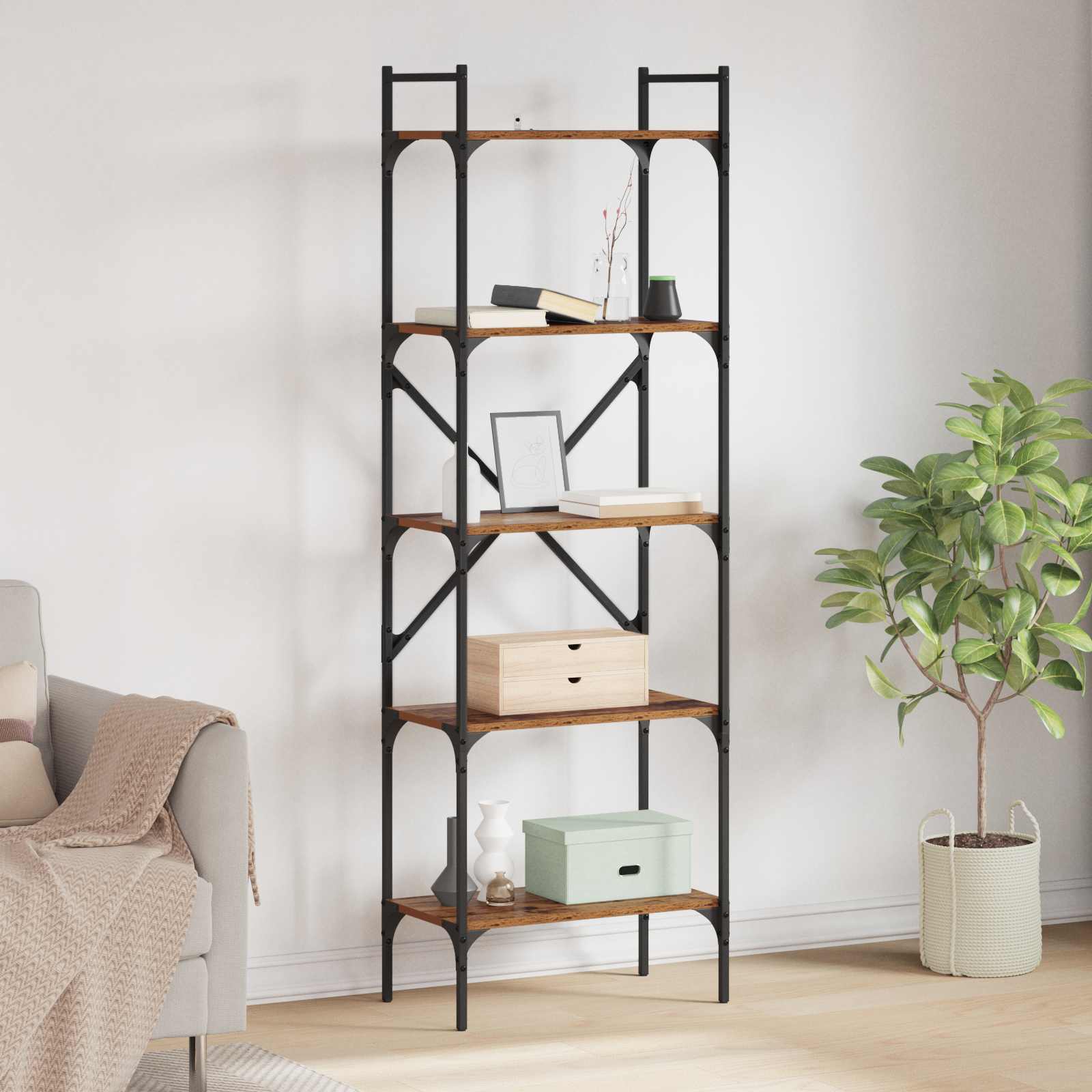 Βιβλιοθήκη Παλιό Ξύλο 56 x 32 x 174 cm Επεξεργασμένο ξύλο - Pakobazaar