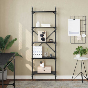 Βιβλιοθήκη Μαύρη Οξυά 56 x 32 x 174 cm Επεξεργασμένο ξύλο - Pakobazaar