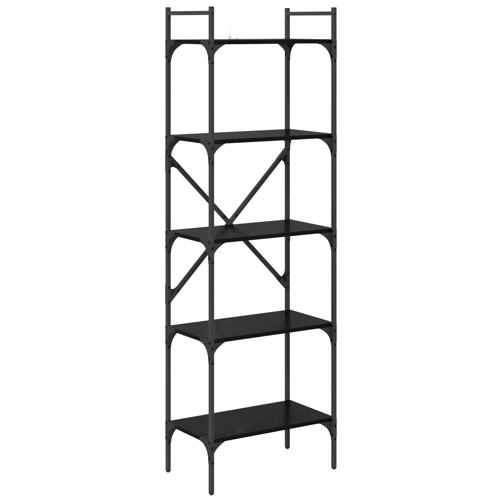 Βιβλιοθήκη Μαύρη Οξυά 56 x 32 x 174 cm Επεξεργασμένο ξύλο - Pakobazaar