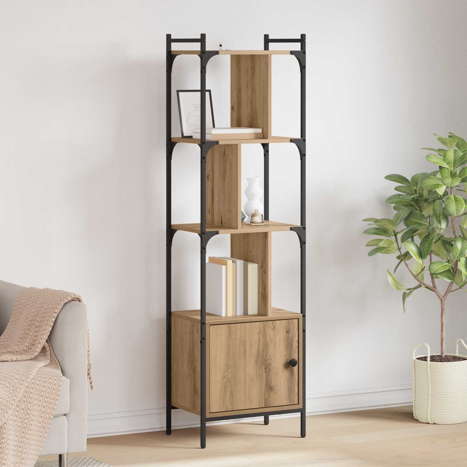 Βιβλιοθήκη Artisan Oak 44,5 x 30 x 154,5 εκ. Επεξεργασμένο ξύλο - Pakobazaar