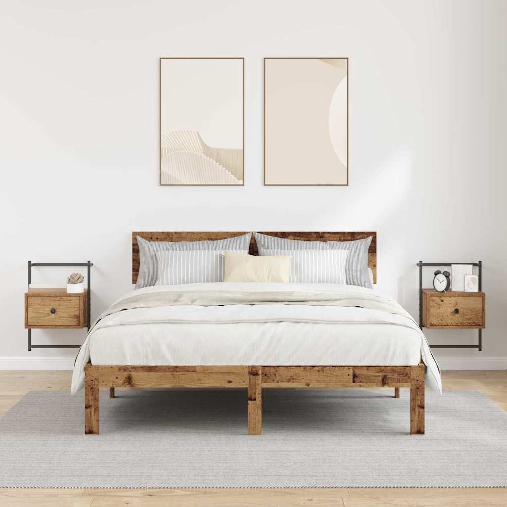 Κομοδίνο 2 pcs Παλιό ξύλο 35 x 30 x 51 εκ. Επεξεργασμένο ξύλο - Pakobazaar