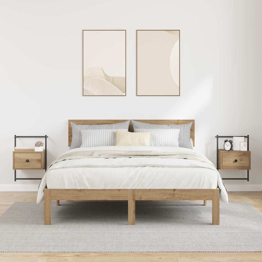 Κομοδίνο 2 pcs Artisan Oak 35 x 30 x 51 εκ. Επεξεργασμένο ξύλο - Pakobazaar