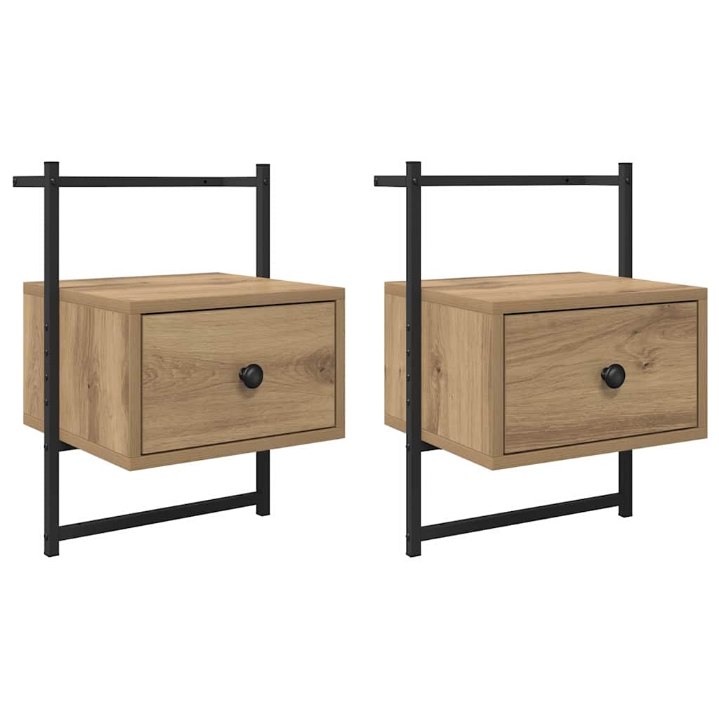 Κομοδίνο 2 pcs Artisan Oak 35 x 30 x 51 εκ. Επεξεργασμένο ξύλο - Pakobazaar