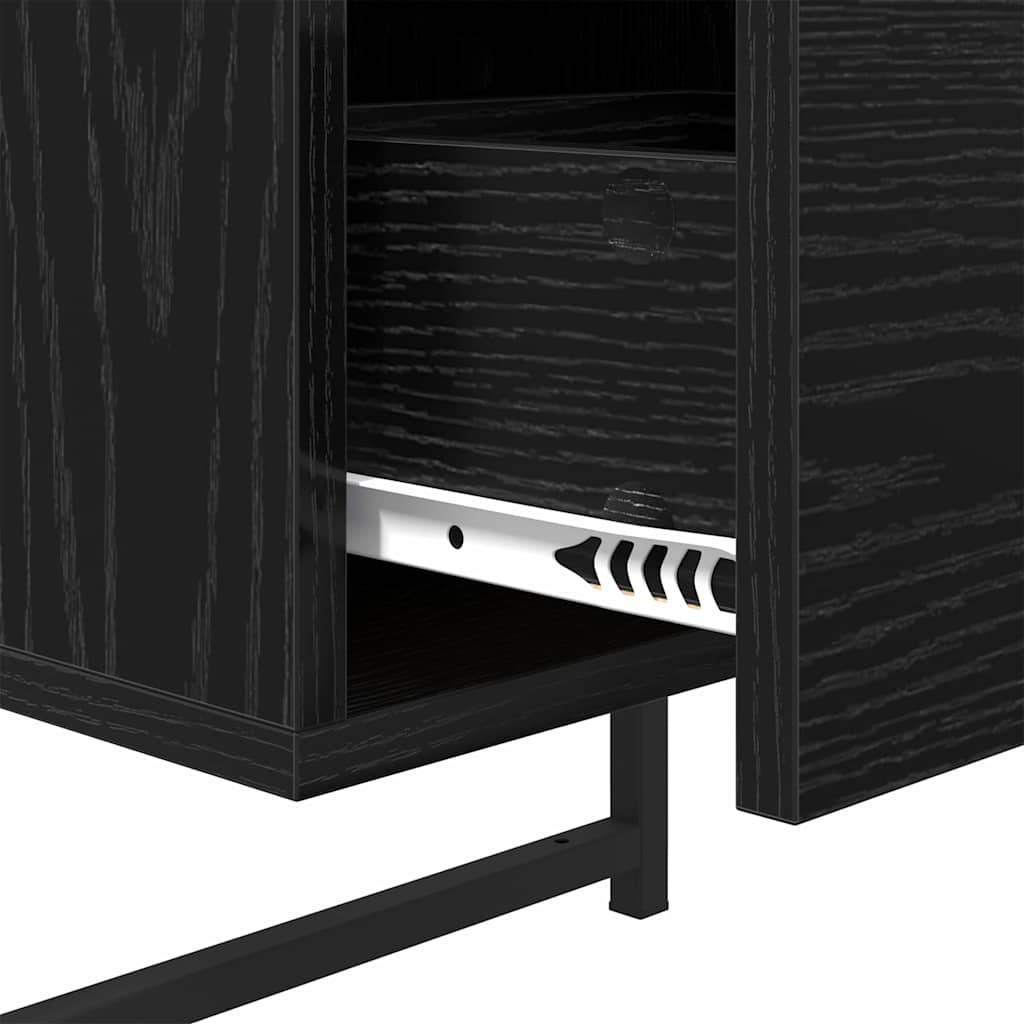 Κομοδίνο 2 pcs Μαύρη Οξυά 35 x 30 x 51 εκ. Επεξεργασμένο ξύλο - Pakobazaar