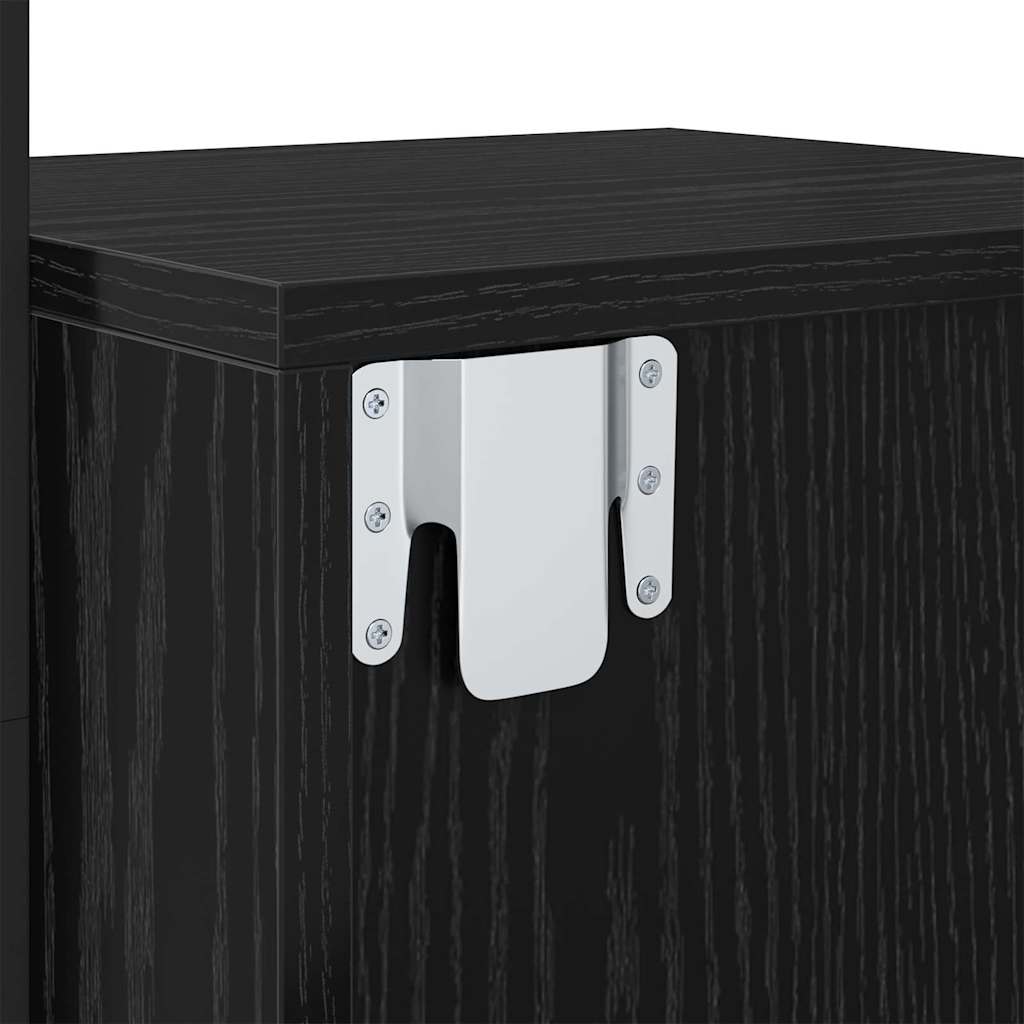 Κομοδίνο 2 pcs Μαύρη Οξυά 35 x 30 x 51 εκ. Επεξεργασμένο ξύλο - Pakobazaar