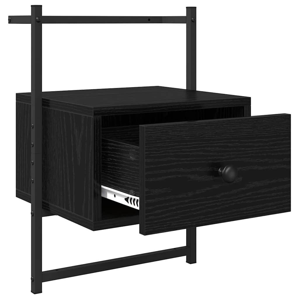 Κομοδίνο 2 pcs Μαύρη Οξυά 35 x 30 x 51 εκ. Επεξεργασμένο ξύλο - Pakobazaar