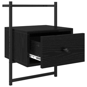 Κομοδίνο 2 pcs Μαύρη Οξυά 35 x 30 x 51 εκ. Επεξεργασμένο ξύλο - Pakobazaar