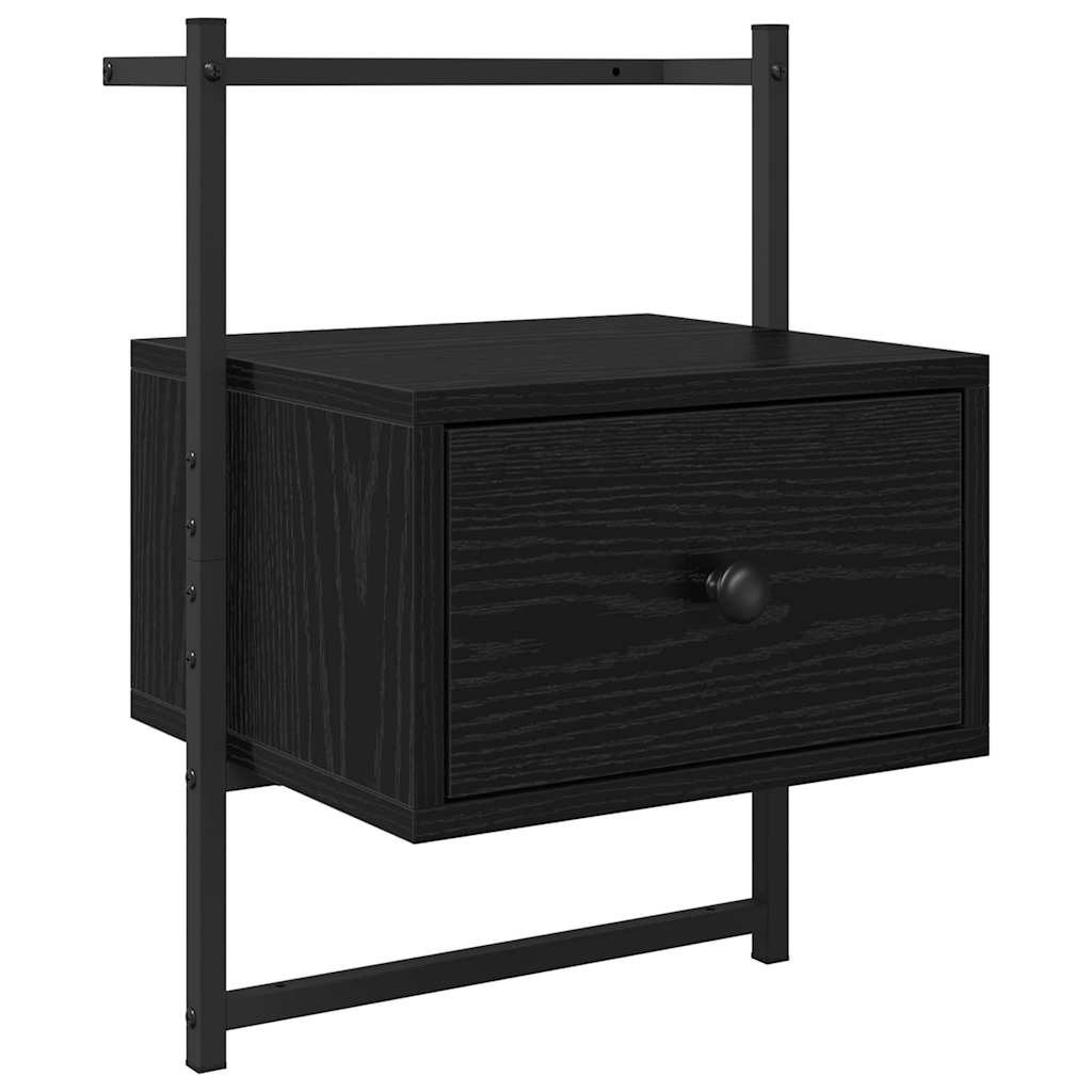 Κομοδίνο 2 pcs Μαύρη Οξυά 35 x 30 x 51 εκ. Επεξεργασμένο ξύλο - Pakobazaar