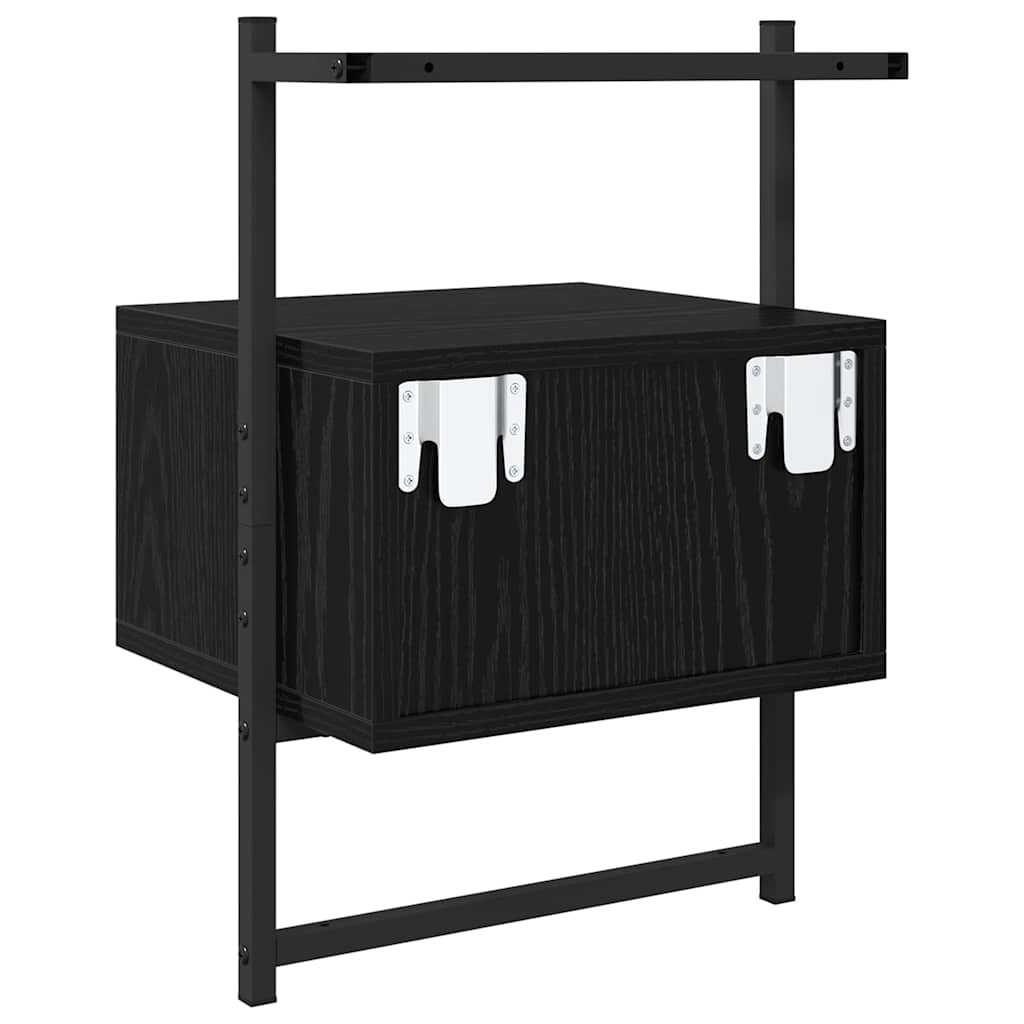 Κομοδίνο 2 pcs Μαύρη Οξυά 35 x 30 x 51 εκ. Επεξεργασμένο ξύλο - Pakobazaar