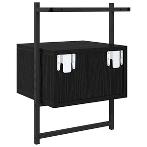 Κομοδίνο 2 pcs Μαύρη Οξυά 35 x 30 x 51 εκ. Επεξεργασμένο ξύλο - Pakobazaar