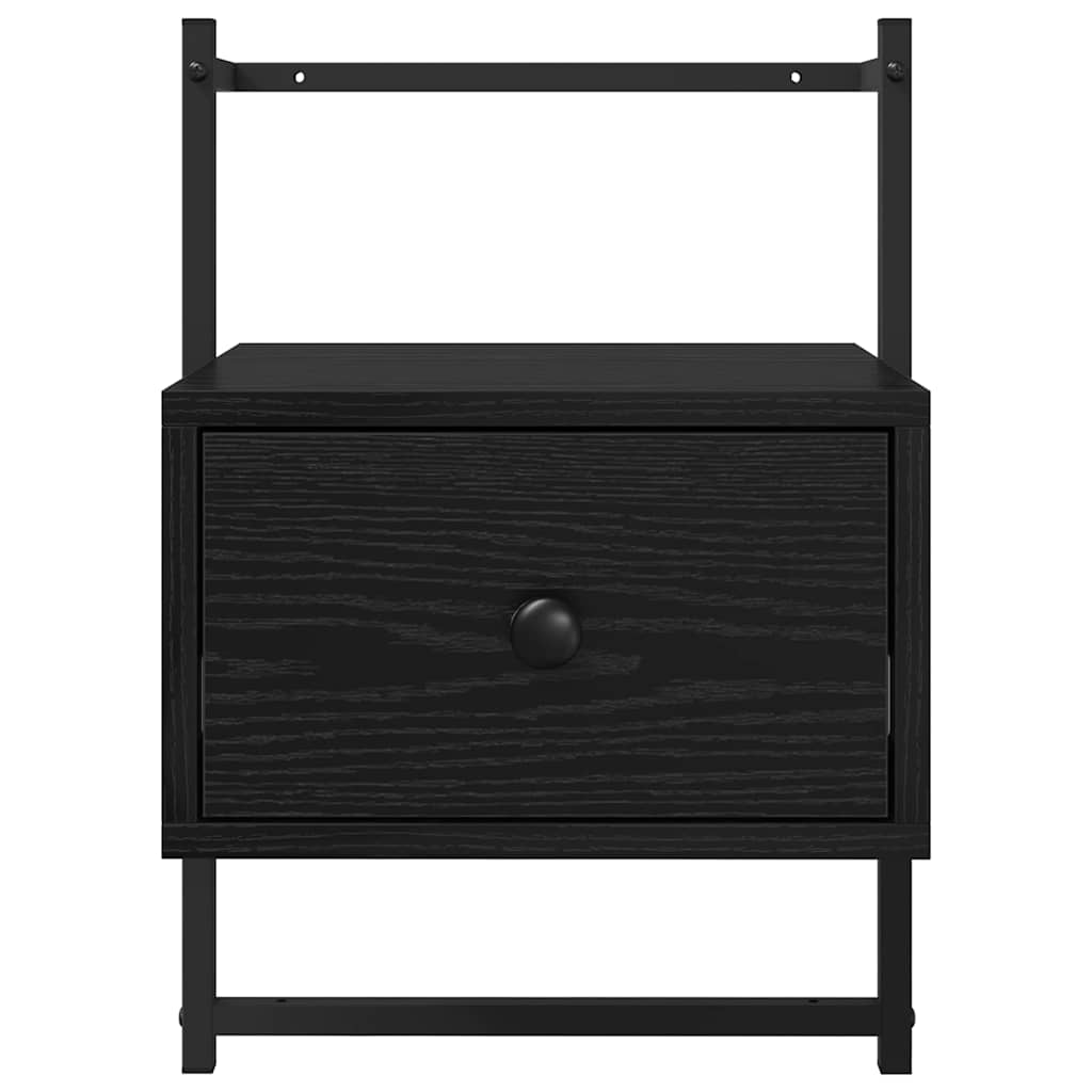Κομοδίνο 2 pcs Μαύρη Οξυά 35 x 30 x 51 εκ. Επεξεργασμένο ξύλο - Pakobazaar