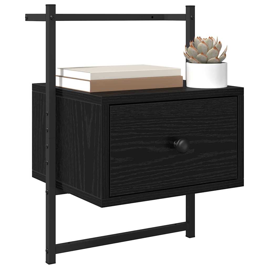 Κομοδίνο 2 pcs Μαύρη Οξυά 35 x 30 x 51 εκ. Επεξεργασμένο ξύλο - Pakobazaar