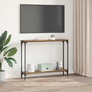 Τραπέζι κονσόλας με ράφι Παλιό Ξύλο 100 x 22,5 x 75 εκ - Pakobazaar