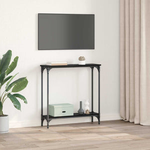 Τραπέζι κονσόλας με ράφι Μαύρη Οξυά 75 x 22,5 x 75 εκ - Pakobazaar