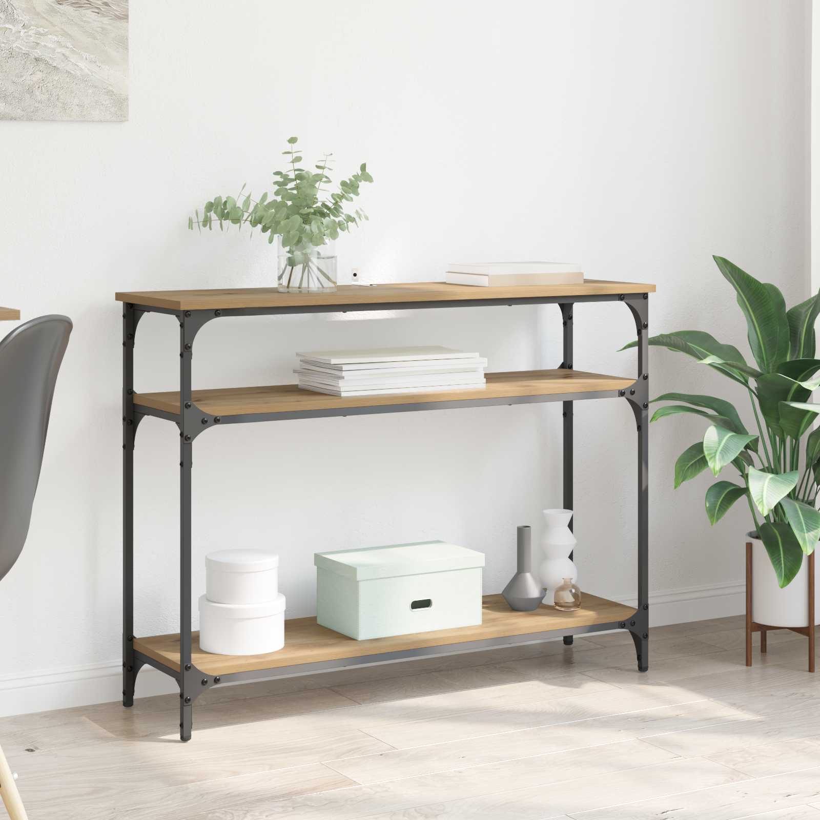 Τραπέζι κονσόλας με ράφι Artisan Oak 100 x 29 x 75 εκ. - Pakobazaar