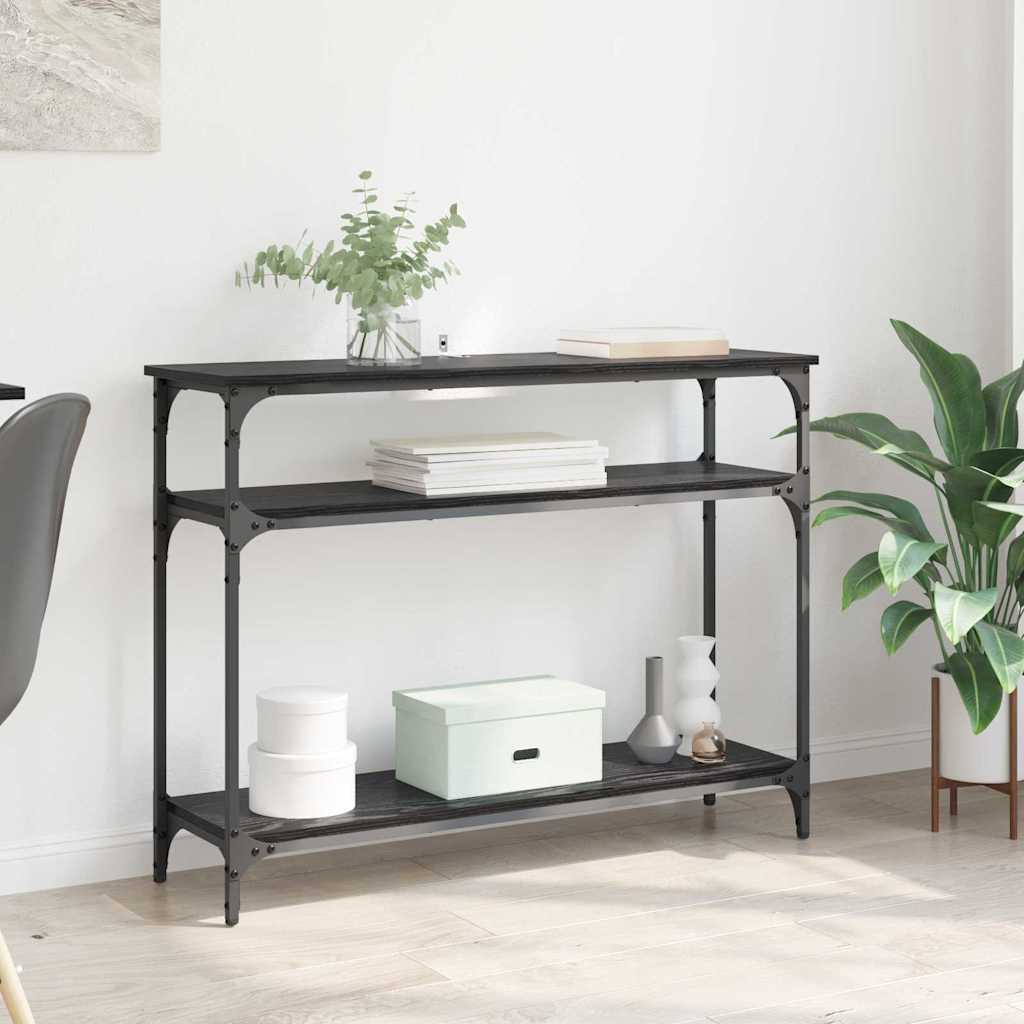 Τραπέζι κονσόλας με ράφι Μαύρη Οξυά 100 x 29 x 75 εκ. - Pakobazaar