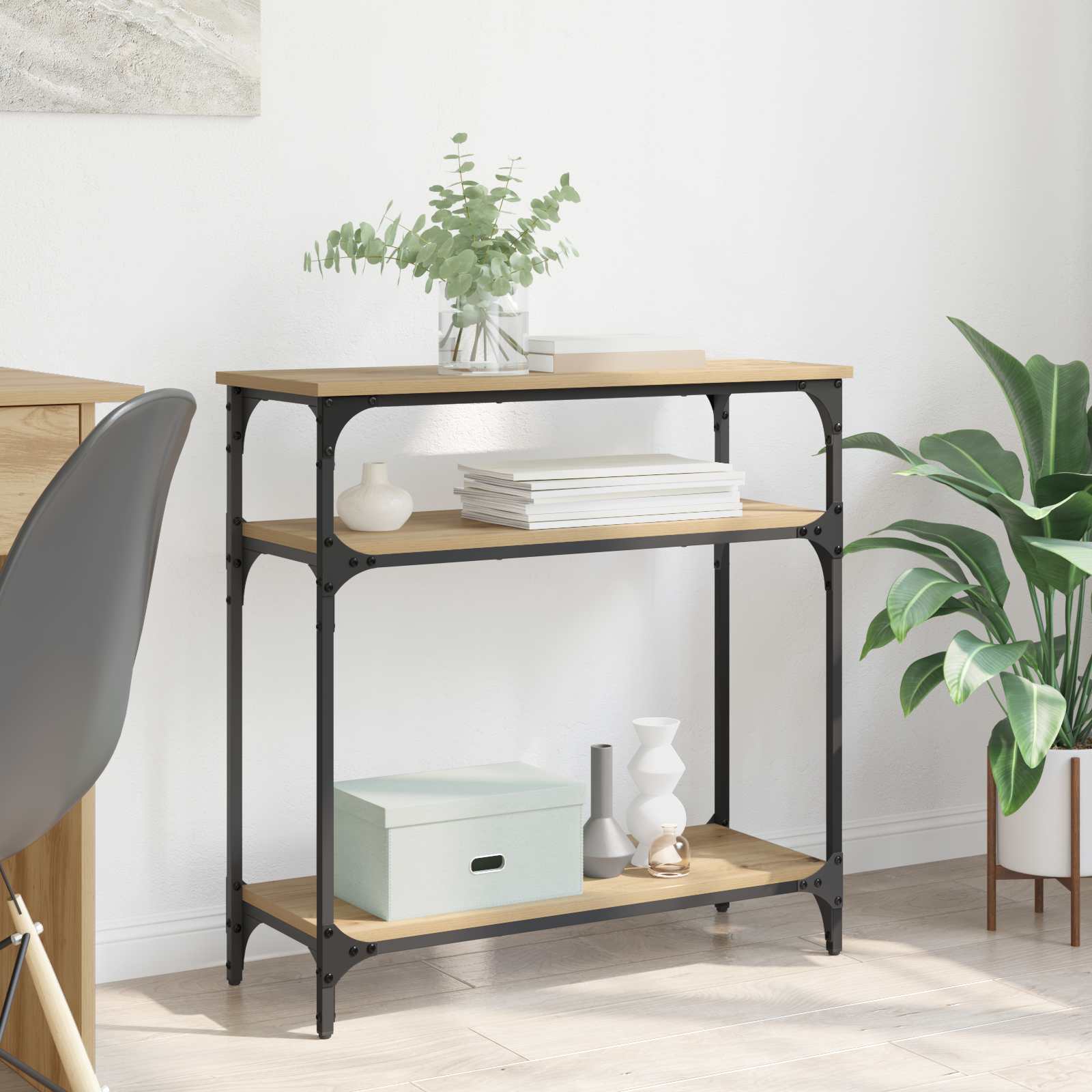 Τραπέζι κονσόλας Artisan Oak 75 x 29 x 75 εκ Επεξεργασμένο ξύλο - Pakobazaar