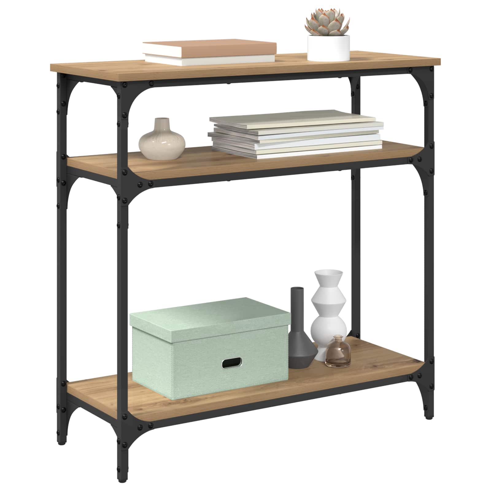 Τραπέζι κονσόλας Artisan Oak 75 x 29 x 75 εκ Επεξεργασμένο ξύλο - Pakobazaar