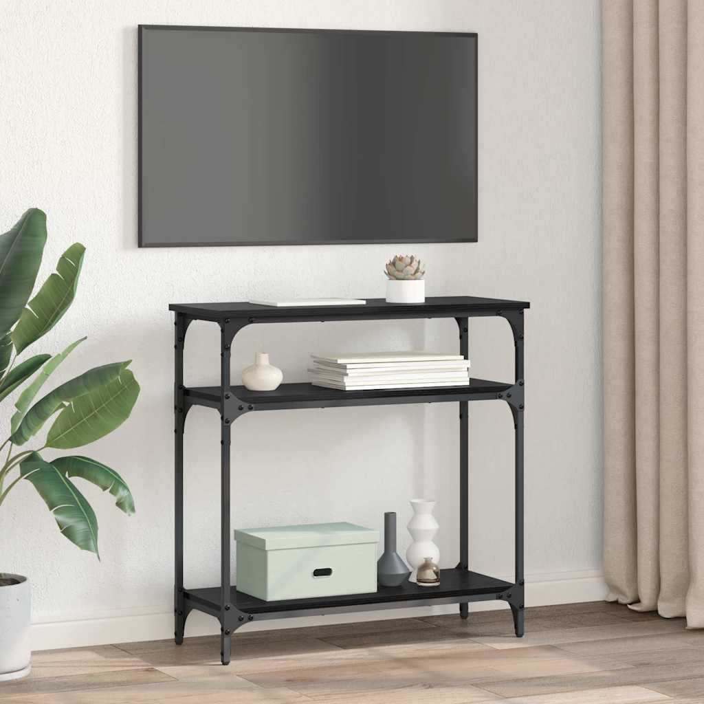 Τραπέζι κονσόλας Μαύρη Οξυά 75 x 29 x 75 εκ Επεξεργασμένο ξύλο