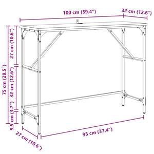 Τραπέζι κονσόλας Artisan Oak 100 x 32 x 75 εκ - Pakobazaar